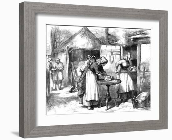 Cottage Life in Warwickshire: Baking Day-null-Framed Art Print