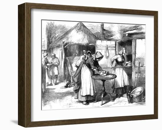 Cottage Life in Warwickshire: Baking Day-null-Framed Art Print