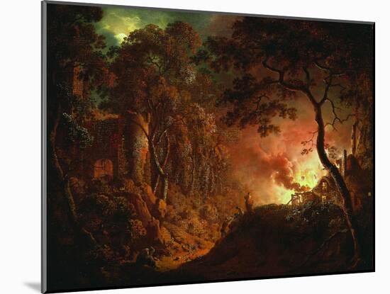 Cottage on Fire, C.1786-87-Joseph Wright of Derby-Mounted Giclee Print