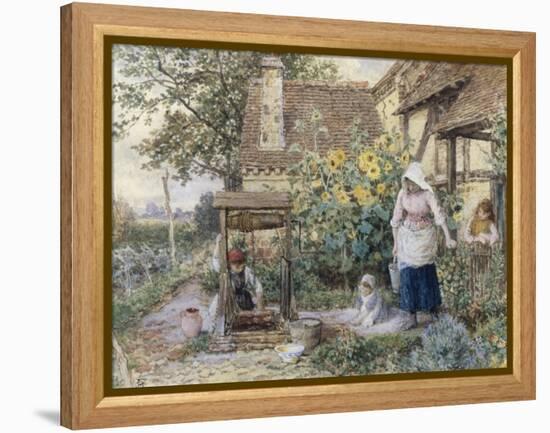 Cottage Well-Myles Birket Foster-Framed Premier Image Canvas