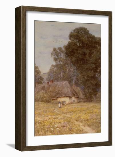 Cottages at Quidhampton, near Salisbury watercolor on paper-Helen Allingham-Framed Giclee Print