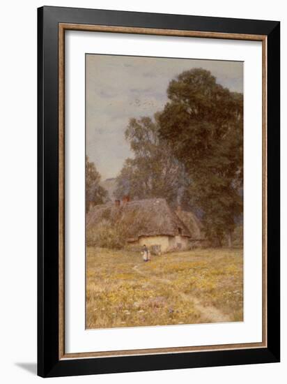 Cottages at Quidhampton, near Salisbury watercolor on paper-Helen Allingham-Framed Giclee Print