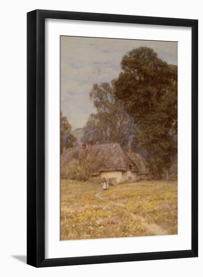 Cottages at Quidhampton, near Salisbury watercolor on paper-Helen Allingham-Framed Giclee Print