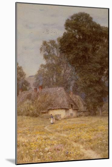 Cottages at Quidhampton, near Salisbury watercolor on paper-Helen Allingham-Mounted Giclee Print