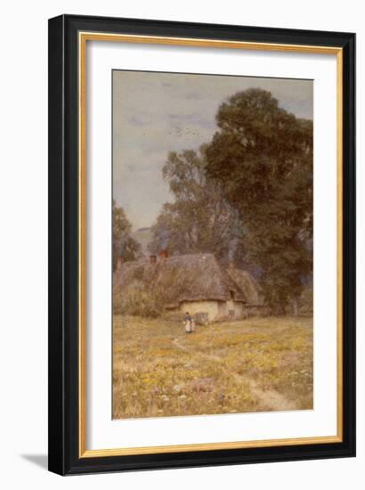 Cottages at Quidhampton, near Salisbury watercolor on paper-Helen Allingham-Framed Giclee Print