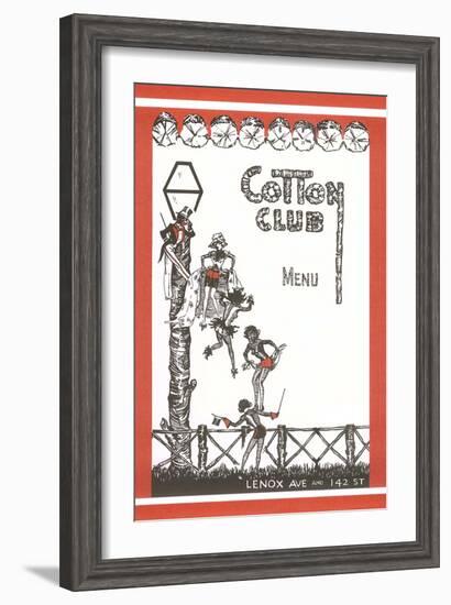 Cotton Club Menu Cover-null-Framed Art Print