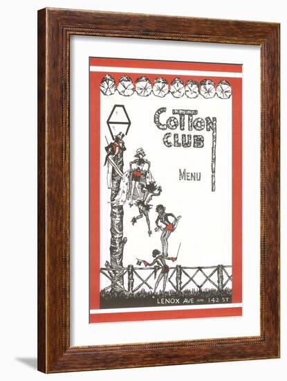 Cotton Club Menu Cover-null-Framed Art Print