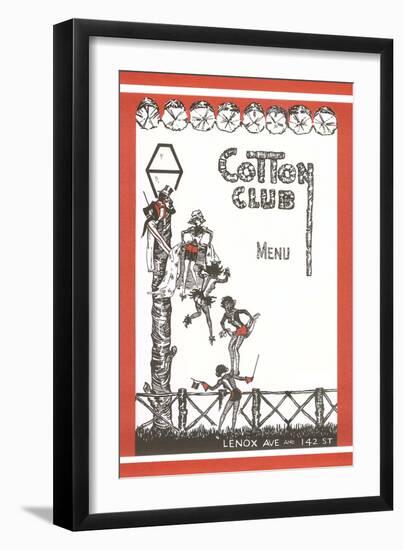 Cotton Club Menu Cover-null-Framed Art Print