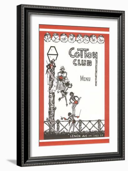 Cotton Club Menu Cover-null-Framed Art Print