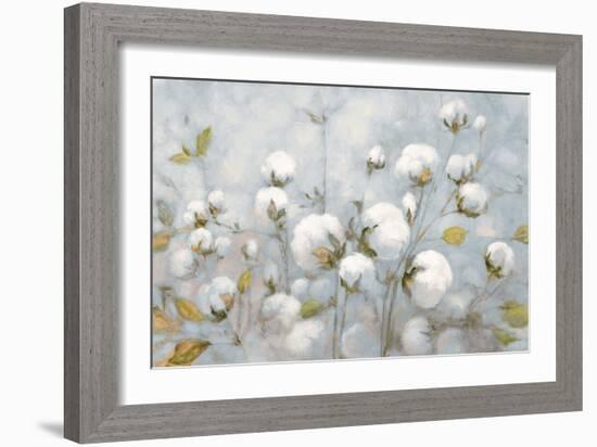 Cotton Field Blue Gray Crop-Julia Purinton-Framed Art Print