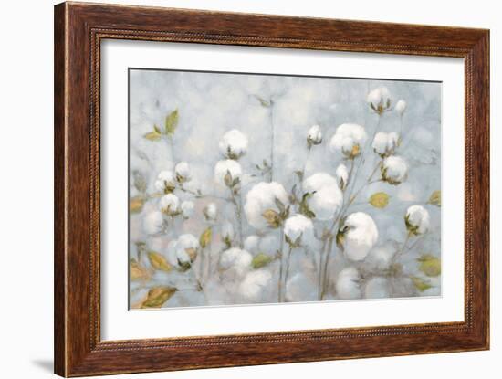 Cotton Field Blue Gray Crop-Julia Purinton-Framed Art Print