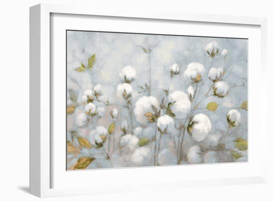 Cotton Field Blue Gray Crop-Julia Purinton-Framed Art Print