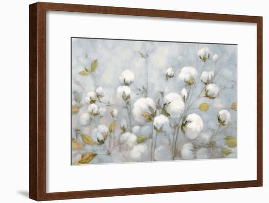 Cotton Field Blue Gray Crop-Julia Purinton-Framed Art Print