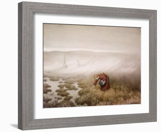 Cotton Grass, 1913 coloured pencil-Theodor Severin Kittelsen-Framed Giclee Print