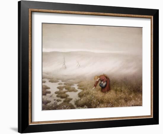 Cotton Grass, 1913 coloured pencil-Theodor Severin Kittelsen-Framed Giclee Print