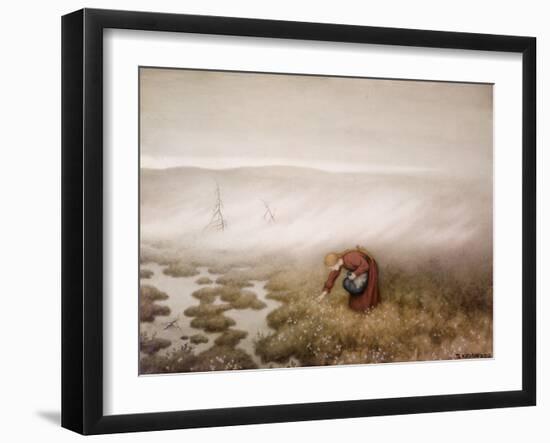 Cotton Grass, 1913 coloured pencil-Theodor Severin Kittelsen-Framed Giclee Print