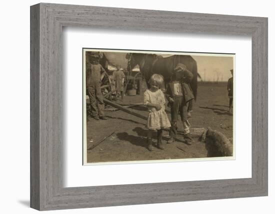 Cotton Picker Aged 4 Who Picks 15 Pounds a Day Regularly and 7 Year Old Who Picks 50. They Move fro-Lewis Wickes Hine-Framed Photographic Print