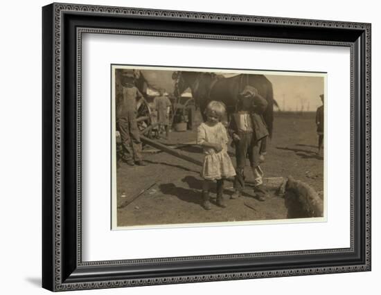 Cotton Picker Aged 4 Who Picks 15 Pounds a Day Regularly and 7 Year Old Who Picks 50. They Move fro-Lewis Wickes Hine-Framed Photographic Print