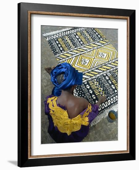 Cotton Rug Making, Craft Workshop of Bogolan, Segou, Mali-Bruno Morandi-Framed Photographic Print