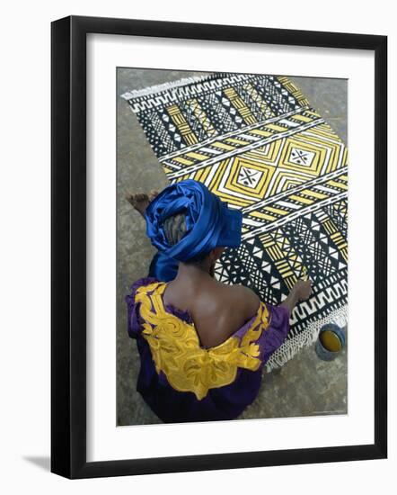 Cotton Rug Making, Craft Workshop of Bogolan, Segou, Mali-Bruno Morandi-Framed Photographic Print