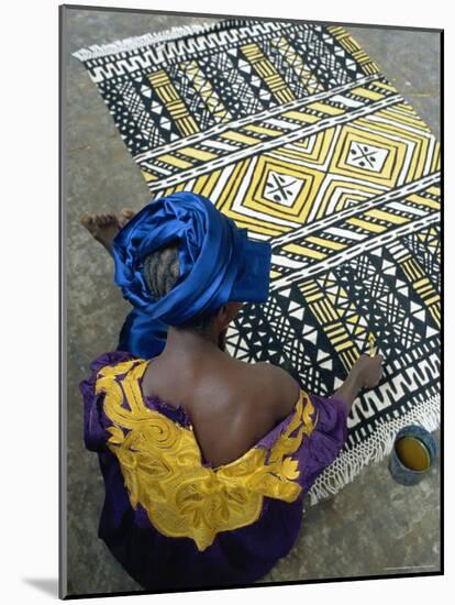 Cotton Rug Making, Craft Workshop of Bogolan, Segou, Mali-Bruno Morandi-Mounted Photographic Print