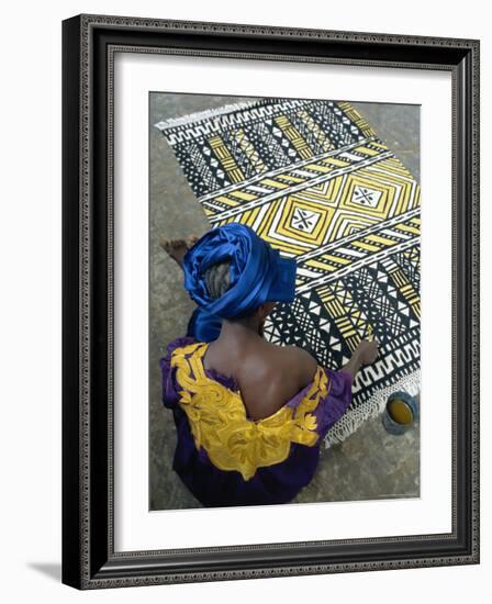 Cotton Rug Making, Craft Workshop of Bogolan, Segou, Mali-Bruno Morandi-Framed Photographic Print