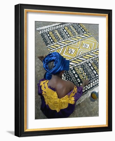 Cotton Rug Making, Craft Workshop of Bogolan, Segou, Mali-Bruno Morandi-Framed Photographic Print