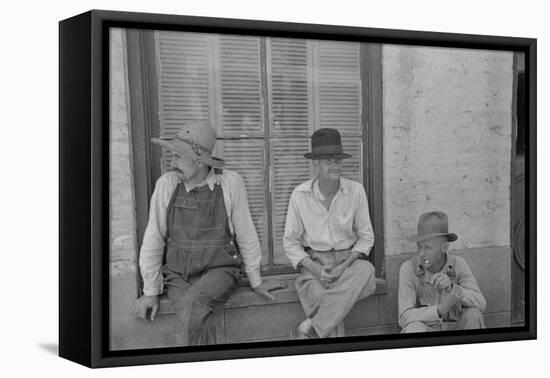 Cotton sharecroppers Frank Tengle, Bud Fields, and Floyd Burroughs in Hale County, Alabama, 1936-Walker Evans-Framed Premier Image Canvas