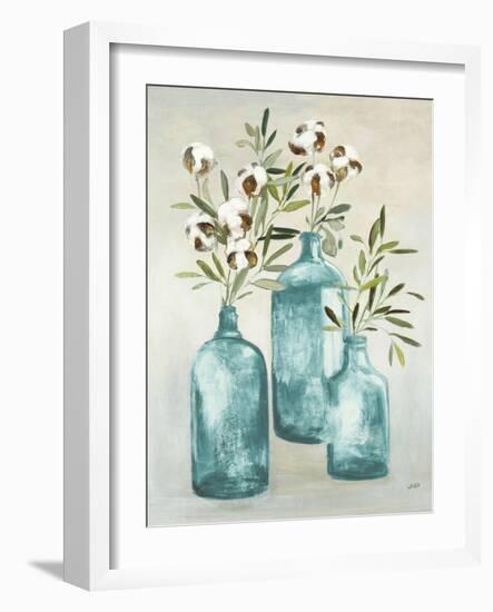 Cotton Still Life III Blue-Julia Purinton-Framed Art Print