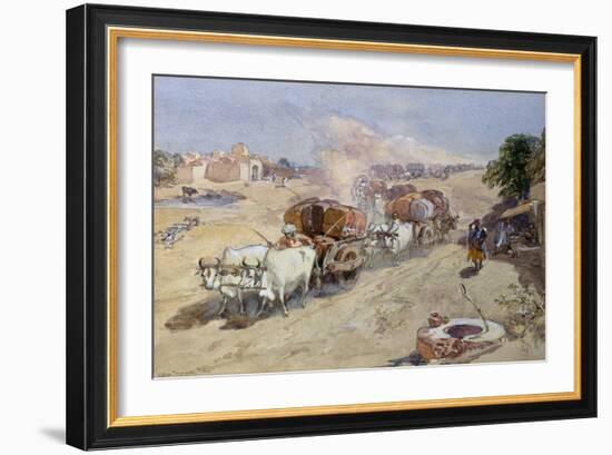 Cotton Transport, India, 1862-William Simpson-Framed Giclee Print