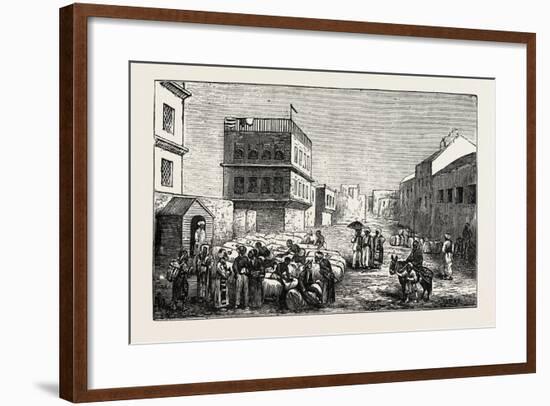 Cotton Yard, Minet El Basel, Alexandria Samples from Cotton Bags, Egypt, 1873-null-Framed Giclee Print
