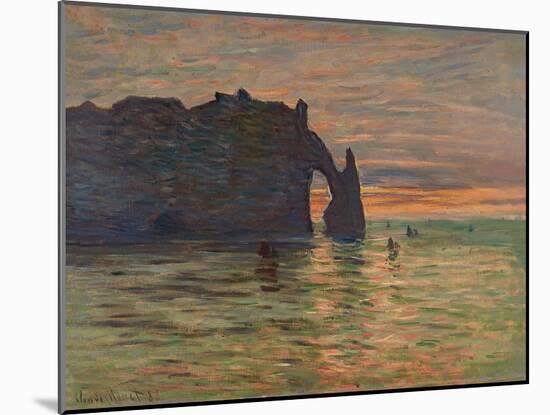 Coucher De Soleil À Etretat, 1883 (Oil on Canvas)-Claude Monet-Mounted Giclee Print