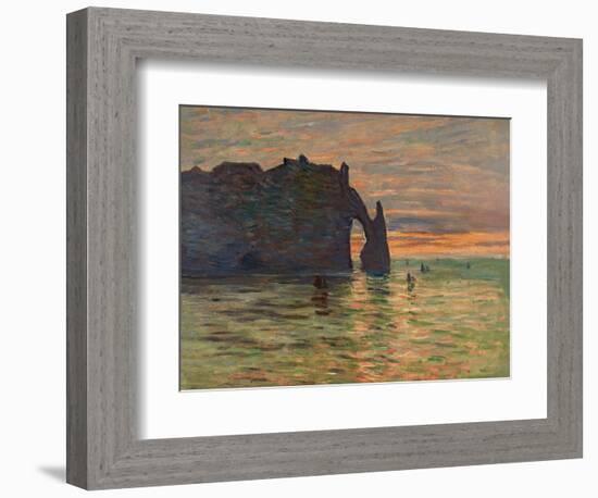 Coucher de Soleil a Etretat-Claude Monet-Framed Giclee Print