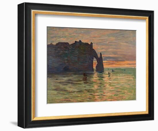 Coucher de Soleil a Etretat-Claude Monet-Framed Giclee Print