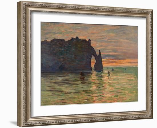 Coucher de Soleil a Etretat-Claude Monet-Framed Giclee Print