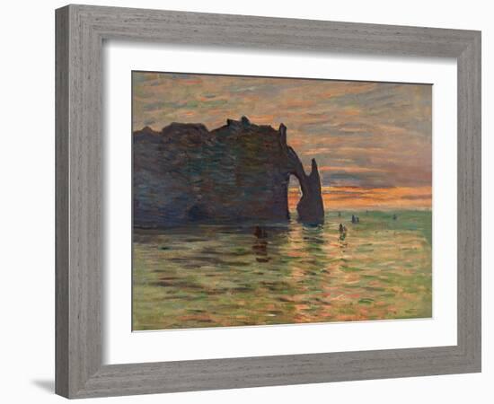 Coucher de Soleil a Etretat-Claude Monet-Framed Giclee Print