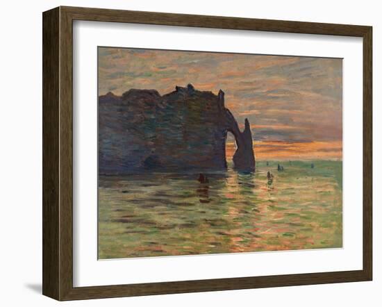 Coucher de Soleil a Etretat-Claude Monet-Framed Giclee Print