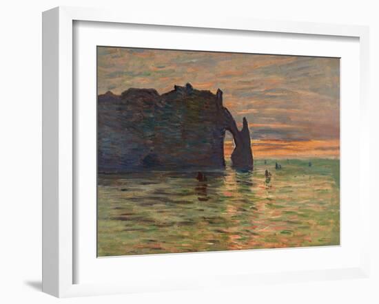 Coucher de Soleil a Etretat-Claude Monet-Framed Giclee Print