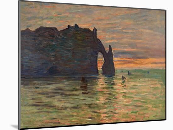 Coucher de Soleil a Etretat-Claude Monet-Mounted Giclee Print