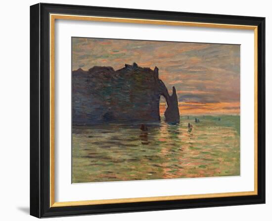 Coucher de Soleil a Etretat-Claude Monet-Framed Giclee Print