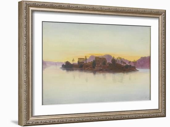 Coucher de soleil sur l'île de Philae-Edward Lear-Framed Giclee Print