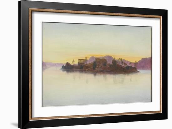 Coucher de soleil sur l'île de Philae-Edward Lear-Framed Giclee Print