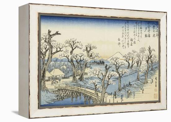 Coucher du soleil sur Koganei-Ando Hiroshige-Framed Premier Image Canvas