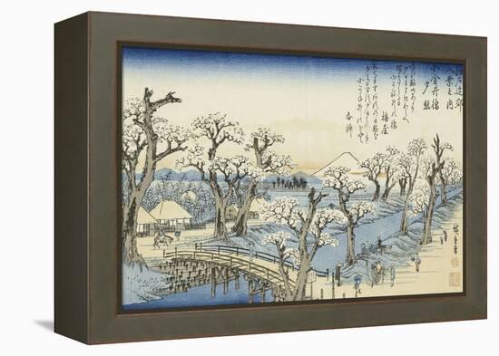 Coucher du soleil sur Koganei-Ando Hiroshige-Framed Premier Image Canvas