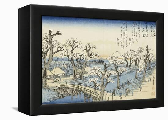 Coucher du soleil sur Koganei-Ando Hiroshige-Framed Premier Image Canvas