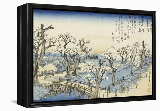 Coucher du soleil sur Koganei-Ando Hiroshige-Framed Premier Image Canvas