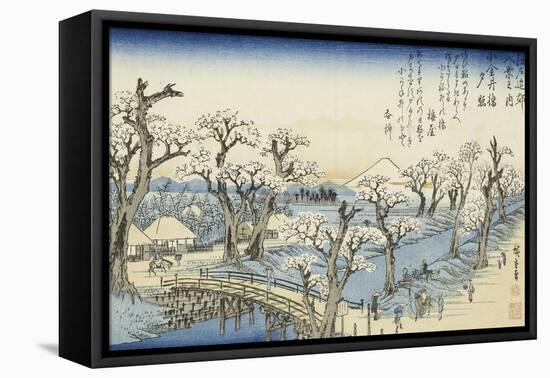 Coucher du soleil sur Koganei-Ando Hiroshige-Framed Premier Image Canvas