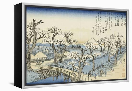 Coucher du soleil sur Koganei-Ando Hiroshige-Framed Premier Image Canvas