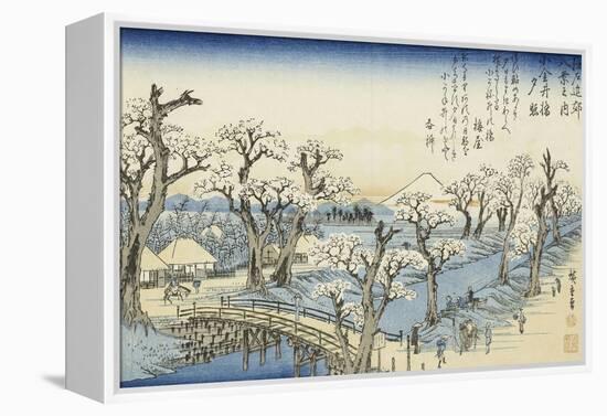 Coucher du soleil sur Koganei-Ando Hiroshige-Framed Premier Image Canvas