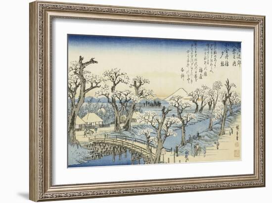 Coucher du soleil sur Koganei-Ando Hiroshige-Framed Giclee Print